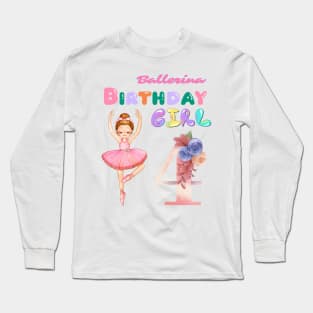 4th birthday ballerina girl Long Sleeve T-Shirt